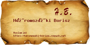 Háromszéki Borisz névjegykártya